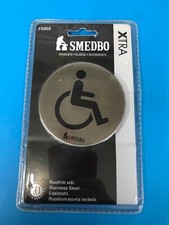 Smedbo WC-Schild FS959 Edelstahl Behindert Behinderte Rollstuhl rollstuhlgerecht