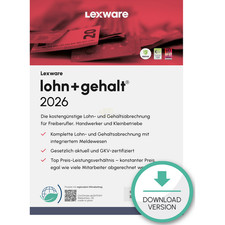 Lexware lohn+gehalt 2026 ABO-Lizenz 1 PC (Win 10/11) 1 Jahr Laufzeit ESD