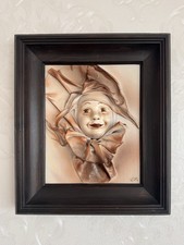 Vintage 3D Wandbild Harlekin /