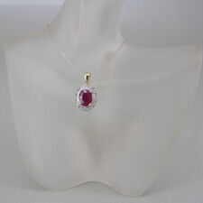 Anhänger in 333/8k Gelbgold Weissgold mit Rubin