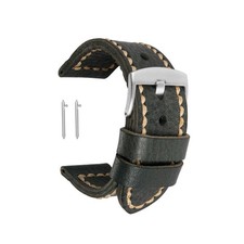 24mm Uhrenarmband Handgemachtes Italien  Echtes Leder Schwarz-gelb m011