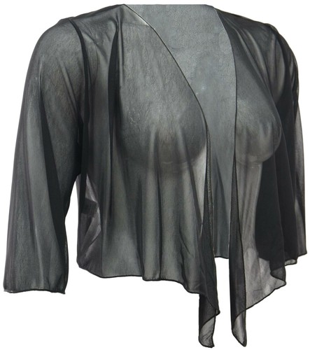 Schwarz mesh bolero shrug top - schwarz,