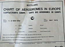 Orig.  Bottlang  Flugplatzkarte Europa Nord und Süd von Mai 1979