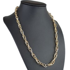 Halskette Collier 585 14K ECHT GOLD Bicolor Weissgold 6,5mm 50cm NEU Schmuck