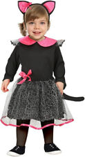 Hello Kitty Kostüm Klein Kinder Babys Kätzchen Katzen schwarz Kleid 18-24 Monate