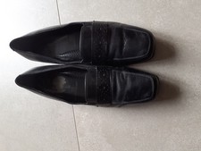 Schuhe Damen leicht flach schwarz Leder  Halbschuh Gr. 38  5 1/2 von Medicus