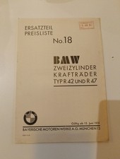 Original Prospekt BMW Zweirad Motorrad 42 R 47 1931 Oldtimer Ersatzteile