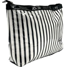 Vito & Joe Damen Kulturtasche Kulturbeutel schwarz weiß gestreift 1b-Artikel