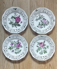 4 Porzellan Durchbruch Sammelteller "Rosenteller Collection"