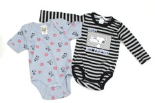 Snoopy H&M 2x Baby-Body Kurzarmbody Langarmbody Jungen Gr. 68 blau schwarz