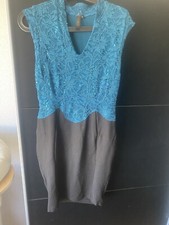 Glitzerkleid Türkis Schwarz Paillettenkleid Marke Rainbow