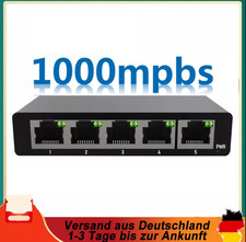 5-Port Gigabit Desktop Netzwerk Switch Ethernet RJ45 LAN Verteiler HUB schwarz