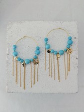 Boho Hoop Earrings with Real