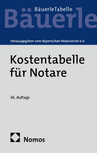 Kostentabelle für notare - notare, –