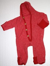 COSILANA Baby-Overall mit Kapuze Wolle 62/68 rot-melange gebraucht