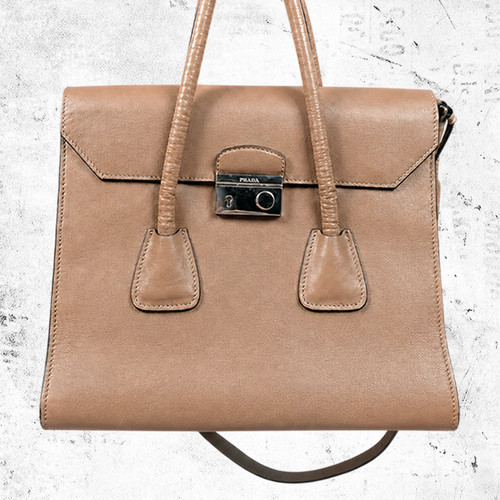 Prada bag taupe beige leather - bag,