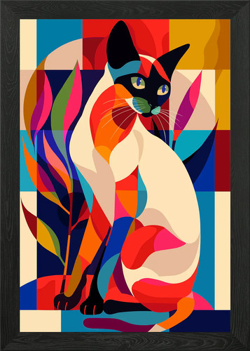 Elegante katze gerahmtes - elegante,
