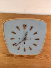 DDR Midcentury Wanduhr Küchenuhr Uhr mechanisch blau Horaton Zella Mehlis