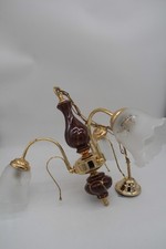 Deckenlampe Hängelampe gold rot Kronleuchter Pendelleuchte vintage dreiarmig