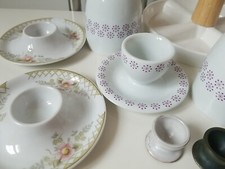 Eierbecher mit Haube, Porzellan Eierbecher, Becher, Wachtel, Schale, Vintage 