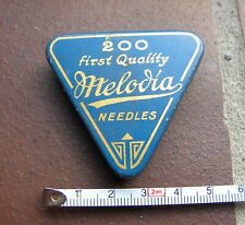 NADELDOSE für Grammophon-Schellack-needle tin-DREIECK MELODIA blau mit Nadeln