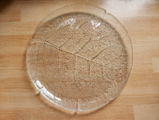 Große  Servierplatte Kuchenteller 32,5 cm Luminarc Arcoroc Aspen Glas Blattmotiv
