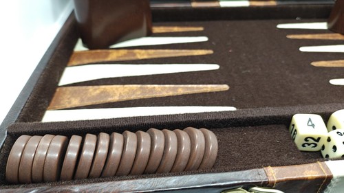 Vintage backgammon spiel mit - vintage,