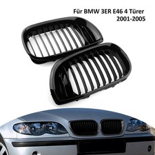 1Paar Einzelsteg Schwarz für BMW 3er E46 4-Touring 01-05 Grill Kühlergrill Neu