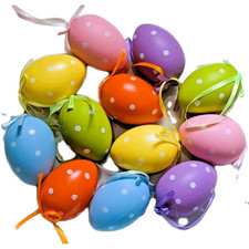 Ostereier farbige Eier mit Punkten zum Aufhängen Osterdekoration Osterstrauch