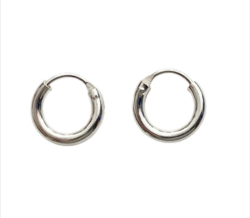 Silver classic hoops - silver,