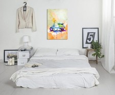 60x90cm Vespa Aquarell Art Leinwandbild