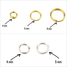 100/300 Spaltringe Doppelt Ø 4/5/6/8/10mm Biegeringe Ösen Silber Gold Eisen Öse