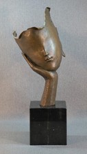 Bronze statue art déco face - bronze, a