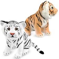 Plüschtier Tiger Kuscheltier Stofftier Plüschtiger Schmusetier Sitzend 30 cm