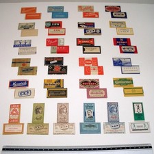 Dekorative Sammlung: 52 (sehr) alte Rasierklingen (26 Sorten) + Zigarillo-Dose