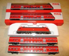 Doppelstockzug mit E-Lok und Steuerwagen 5 Teile Piko, sehr guter Zustand