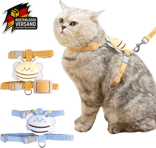 Katzen geschirr set mit leine - set,