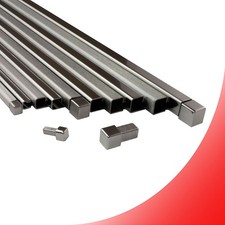 Quadrat Edelstahlschiene Profil Fliesenschiene Edelstahl V2A L250cm H6-12mm