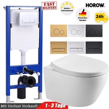 Wandhängendes WC - SoftClose Sitz  mit Vorwandelement  bis 400kg + Drückerplatte