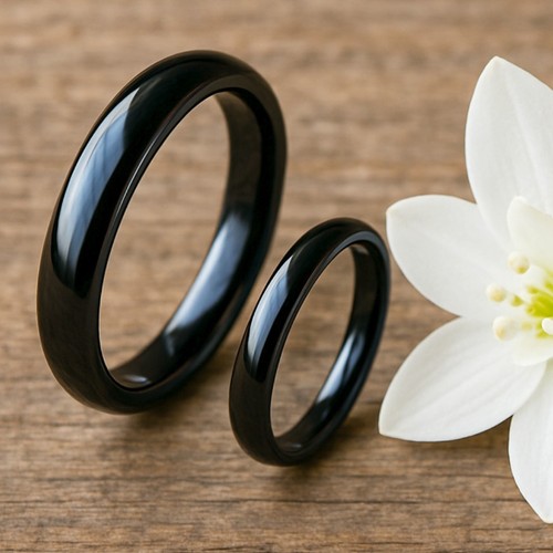 Schwarzer edelstahl ring - schwarzer,