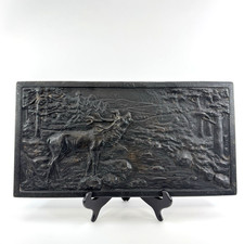 Vintage Relief Wandbild Hirsch