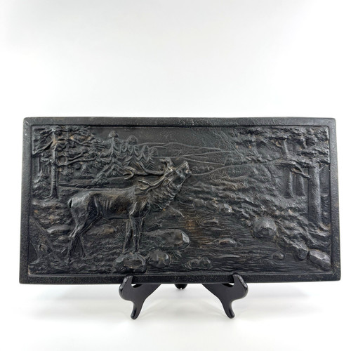 Vintage relief wandbild hirsch - wandbild,