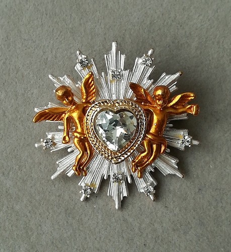 Engel brosche gold silber - engel,