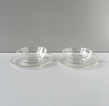 2 Teetassen SAALE Glas Schott DDR Jenaer Glas Wilhelm WAGENFELD Bauhaus Design