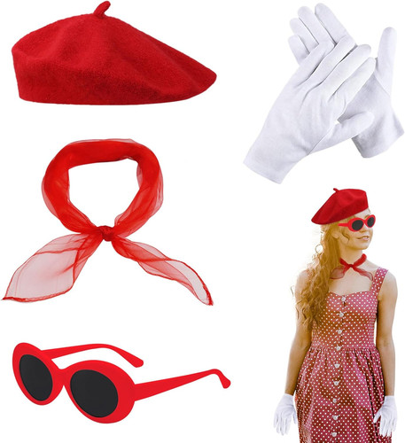 4tlg rockabilly accessoires - 4tlg,