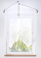 1er Pack Spitzpanneaux mit Stickerei Tunnelzug H/B: 90/40 cm Gardine Neu