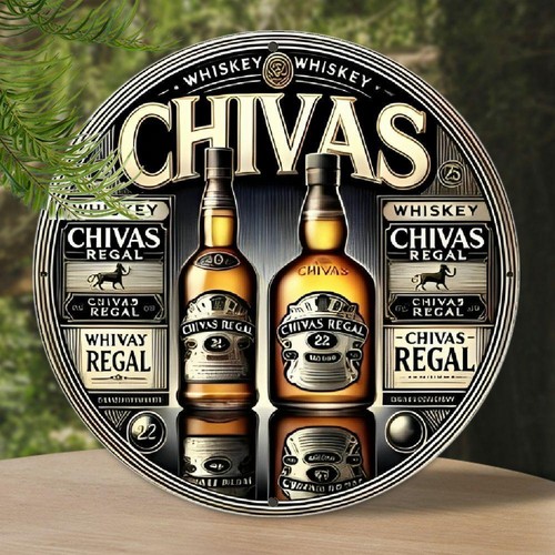 Chivas regal whiskey tin metal - chivas,