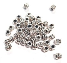 50 Zylinder RÖHRCHEN Tube Spacer 5x4mm Farbe antiksilber Zwischenperlen #S128