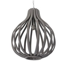 Große Hängelampe PEAR grau