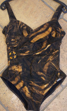 Maryan Mehlhorn Badeanzug schwarz braun Zierbrosche Gr.42/Cup C NEU NP 199 €